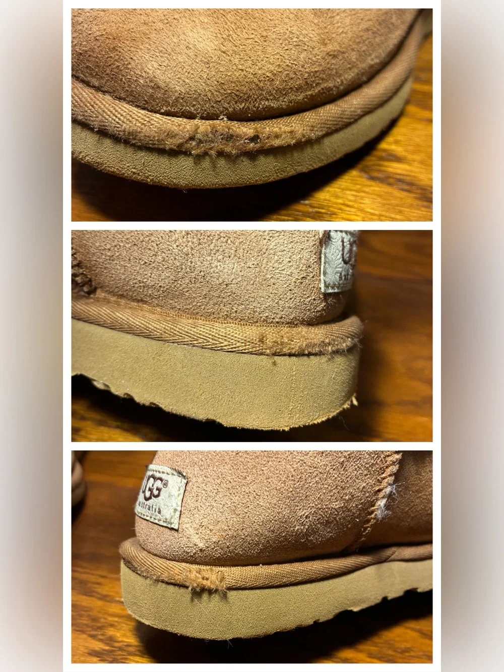 UGG Bailey Button Short 5803 Chestnut Sheepskin Boots Size 9